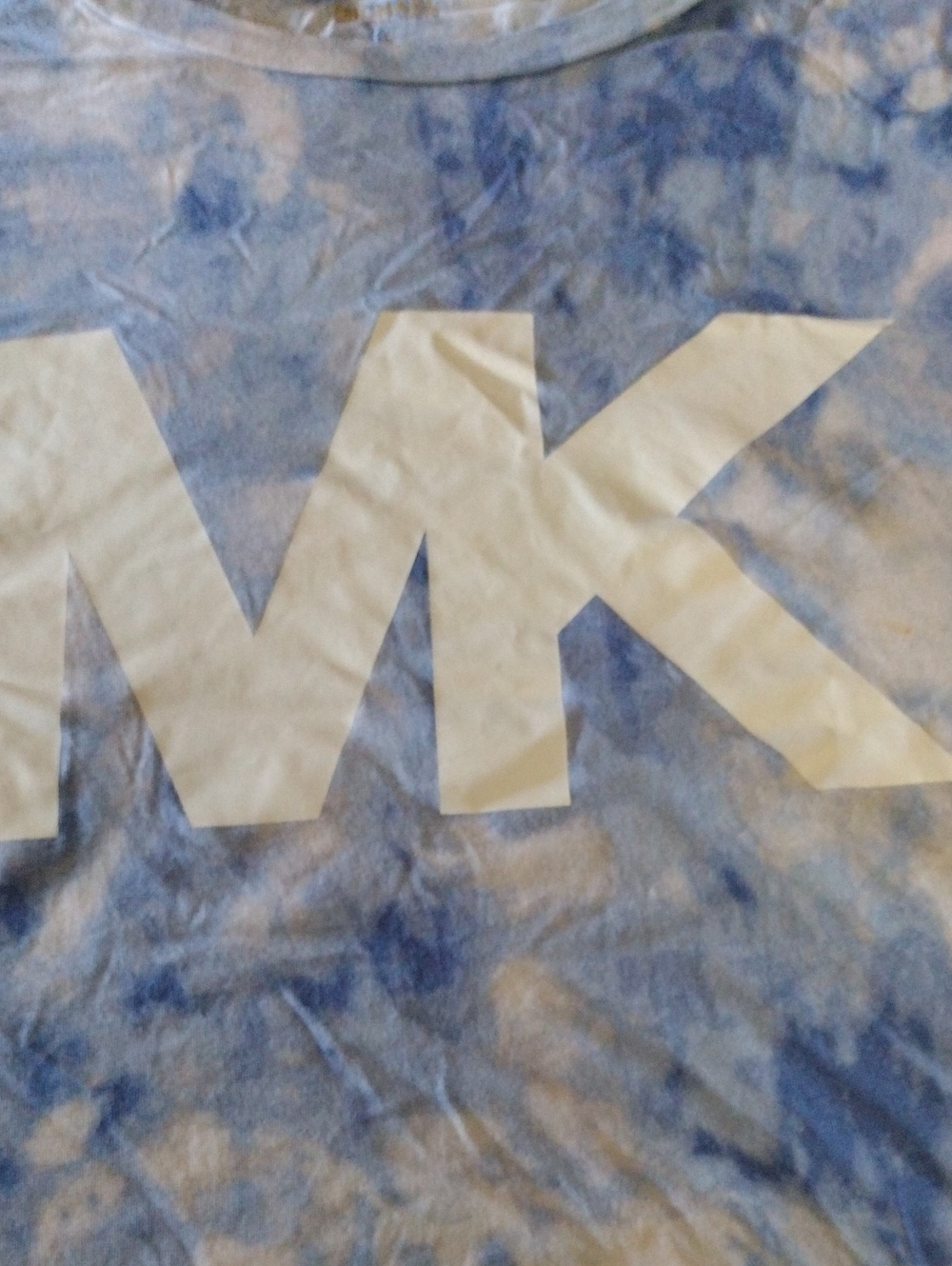 Michael Kors Woman's Light Blue Tie-Dye MK Logo Tee - Picture 2 of 6